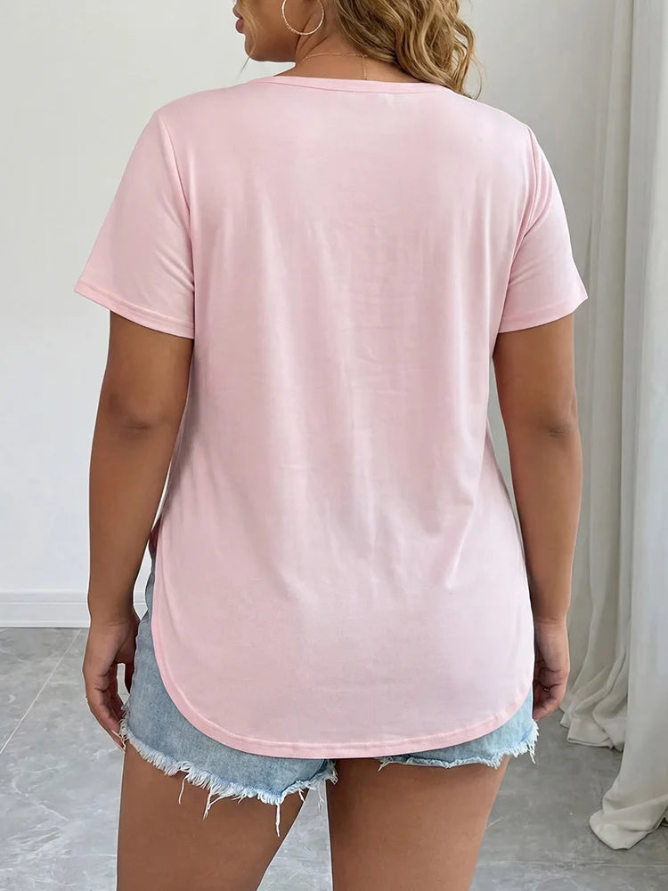 Curved-Hem Crew-Neck Tee