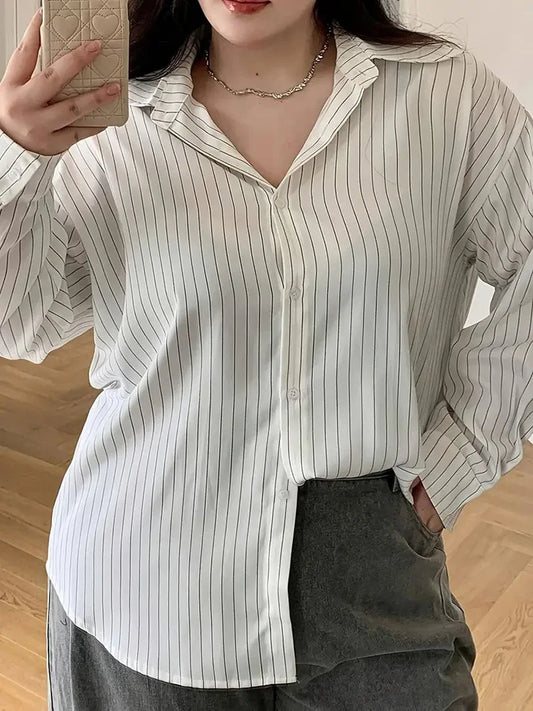 Pinstripe Relaxed Button-Down Shirt