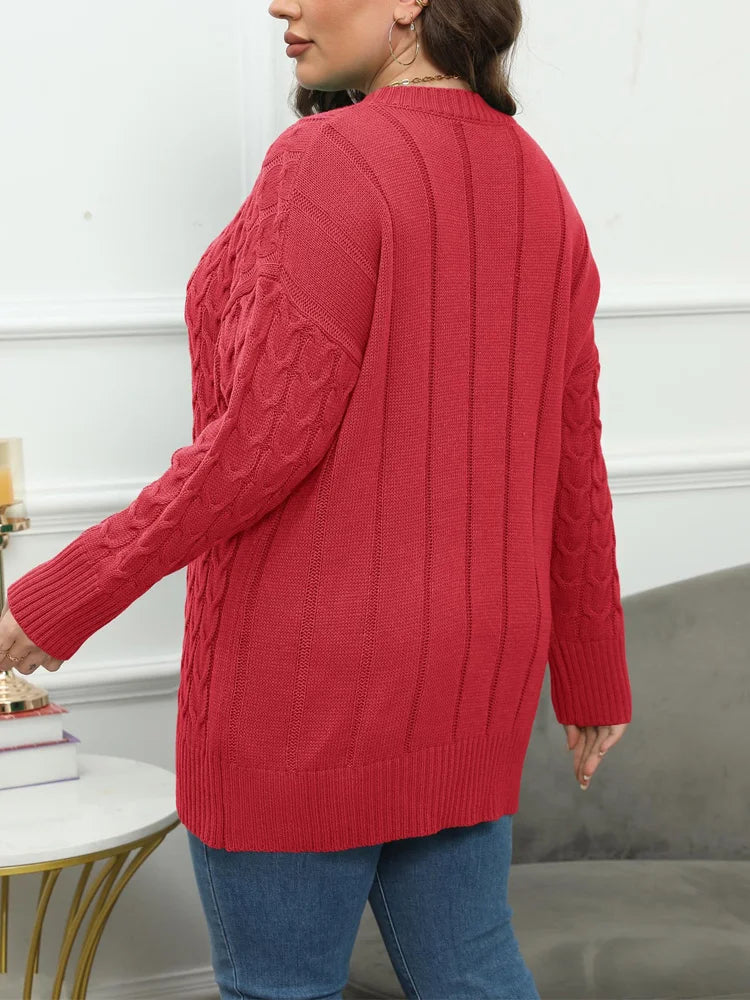 Ribbed Bell-Sleeve Button-Front Cardigan