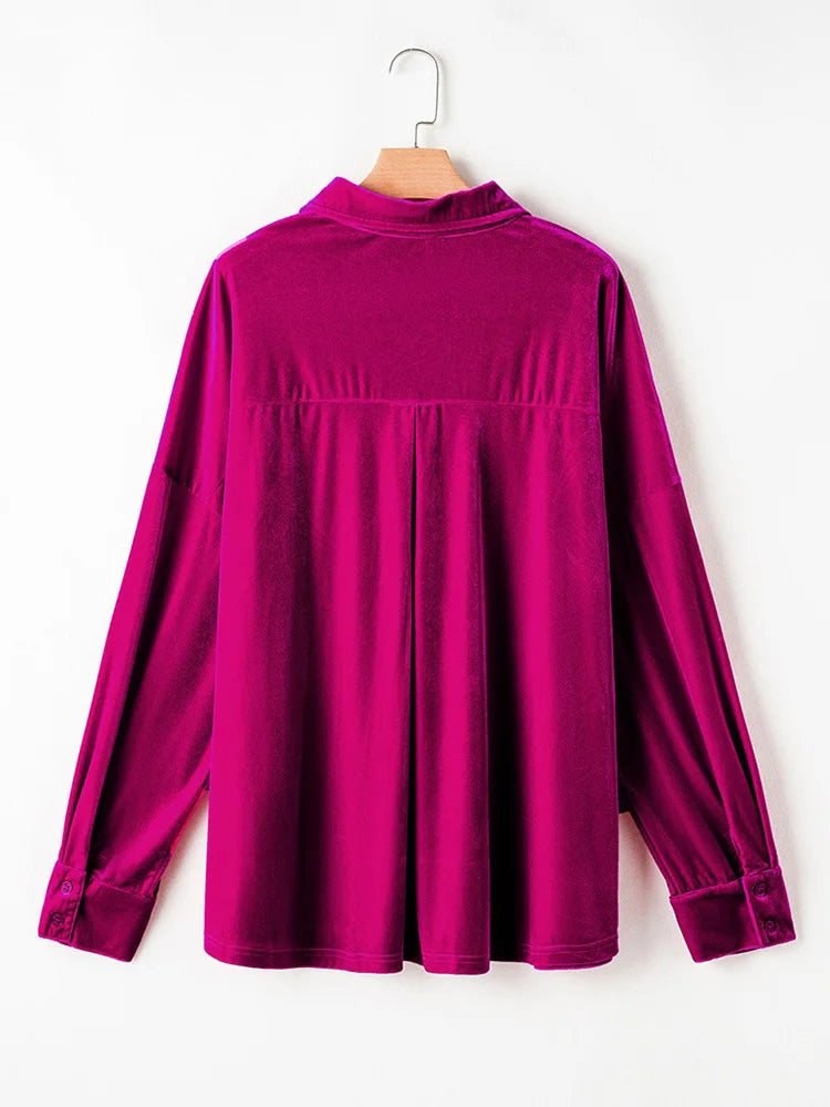 Plush Double-Pocket Button-Up Shirt