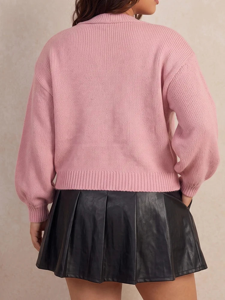 Open-Front Cropped Knit Cardigan
