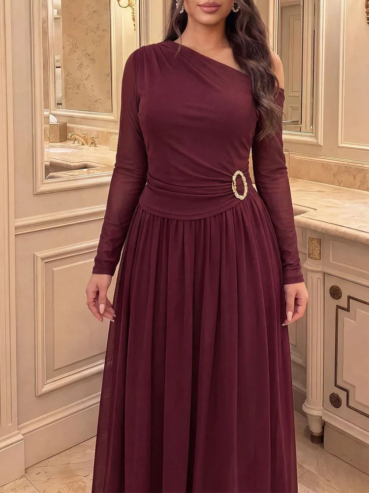 One-Shoulder Top & Maxi Skirt Set